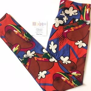 NWOT LuLaRoe Hot Dog Popcorn Leggings